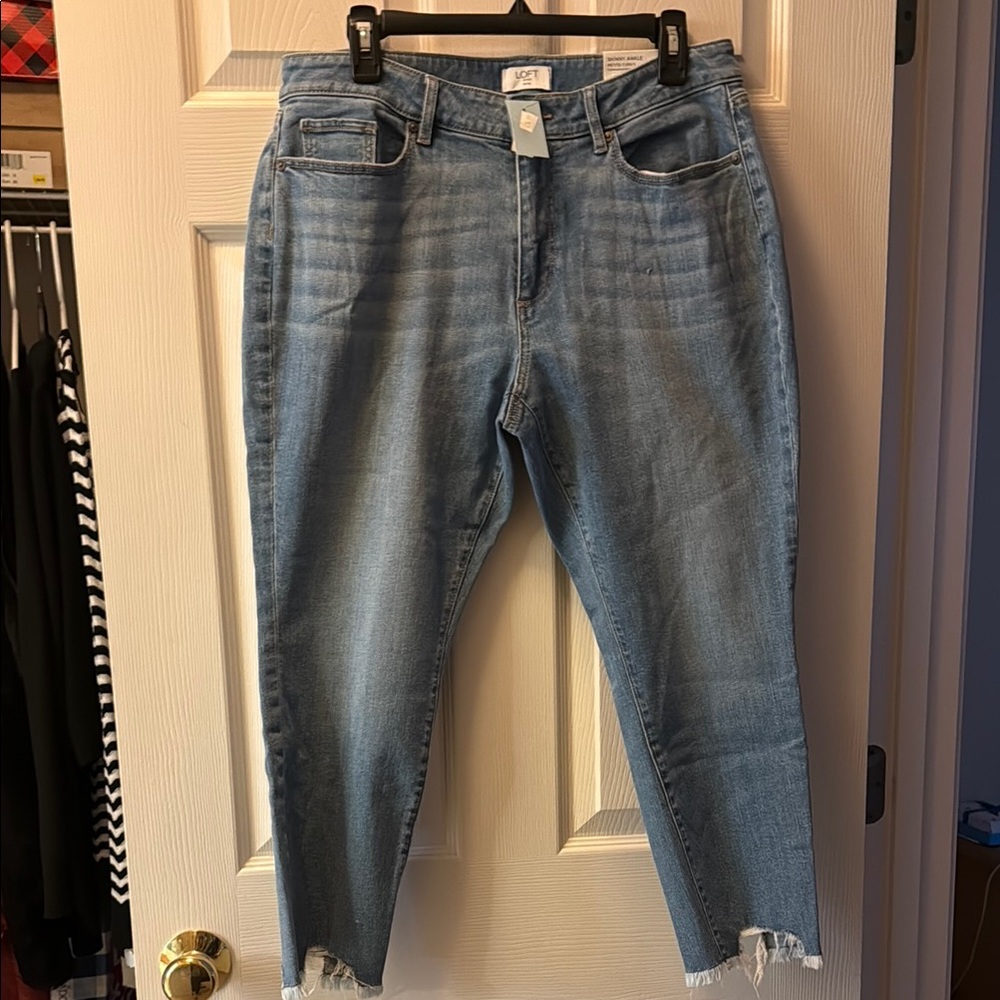 Loft Skinny Ankle 12P Curvy Blue Jeans